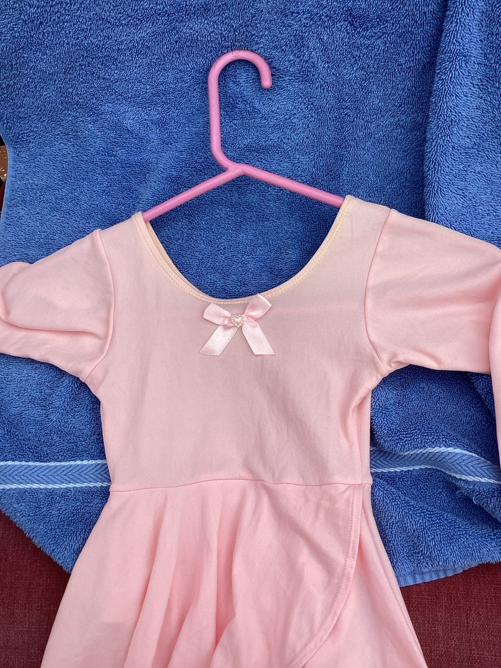 Jacques Moret ,Soft Pink Girls' Ballet ,Leotard with Satin Bow,Size XS 4/5